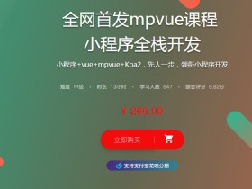 mpvue全栈开发小程序 mpvue框架全栈课程