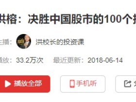 洪榕:决胜中国股市的100个投资锦囊