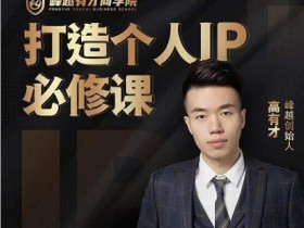 高有才个人IP打造课,普通人逆袭做IP,给你“知识主播王者”的专属秘籍