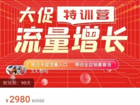 阿呆·大促流量增长特训营,抢占大促流量入口,带动全店销量暴涨