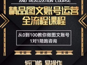 精品抖音图文账号运营全流程课程,从0到100教你做图文账号(低门槛,易操作)