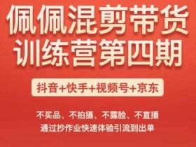 佩佩短视频带货训练营(第四期),不买品、不拍摄、不露脸、不直播,通过抄作业快速体验引流到出单