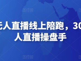 左小姐·无人直播线上陪跑,30天打造无人直播操盘手