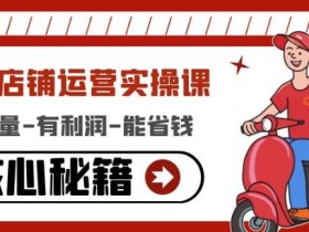 外卖店铺运营实操课:有单量-有利润-能省钱,核心秘籍无保留分享