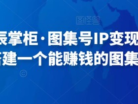 快马会辰掌柜·图集号IP变现,0-1去搭建一个能赚钱的图集号