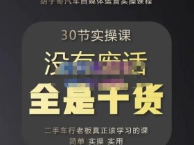 胡子哥·汽车自媒体运营实操课,汽车新媒体二手车短视频运营教程-价值8888元