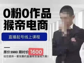 猴帝蚂蚱2023线上课1600,抖音电商0粉起号实操教学,自然流量天花板