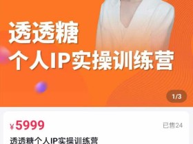 透透糖2023个人IP实操训练营,基础准备+短视频实操+高手进阶+变现落地+数据+电商
