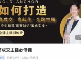 楠西·高成交主播必修课,高成交、高转化、快速拿结果