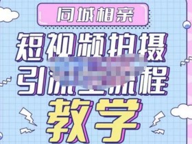 心动学堂·同城相亲短视频矩阵起号-引流-拍摄进阶,带你做好同城相亲,引流全流程教学