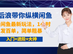 【后浪】后浪带你纵横闲鱼(入门+进阶+大神),闲鱼最新玩法,1小时发百单,简单粗暴