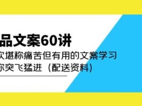 产品文案60讲:一次堪称痛苦但有用的文案学习助你突飞猛进(配送资料)