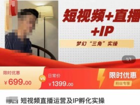 谦四·短视频直播运营及IP孵化实操,80节干货实操分享