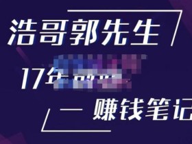 浩哥郭先生17年创业赚米笔记,打开你对很多东西的认知,让你知道原来赚钱或创业不单单是发力就行