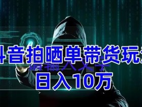 抖音拍晒单带货玩法分享,项目整体流程简单,有团队实测日入1万【教程+素材】