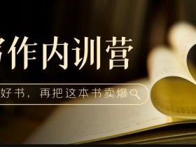 写作内训营:百万级大佬教你如何写一本好书,再把这本书卖爆!