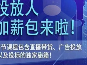 三里屯·投放人薪资包,6节直播课,包含直播带货、广告投放、以及投标的独家秘籍