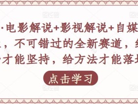 吕哥·电影解说+影视解说+自媒体IP创业,不可错过的全新赛道,给信心才能坚持,给方法才能落地