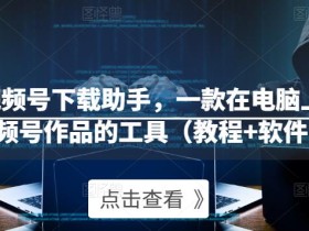 微信视频号下载助手,一款在电脑上下载视频号作品的工具(教程+软件)