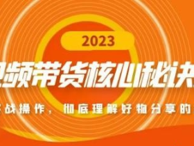 短视频带货核心秘诀全辑:带货实战操作 彻底理解好物分享的起号逻辑
