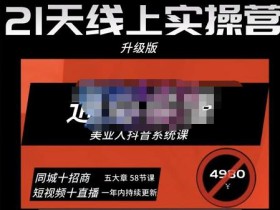 大志参谋·美业人21天线上实操营,通俗易懂,美业人抖音系统课-价值3980元