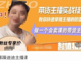 暴躁迪迪2023年主播课,带货主播实战技巧,教你快速掌握主播底层逻辑,做一个会卖课的带货主播