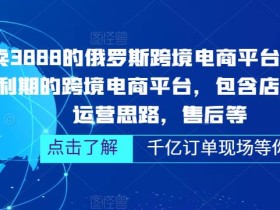 外面卖3888的俄罗斯跨境电商平台ozon运营,当下红利期的跨境电商平台,包含店铺申请,运营思路,售后等