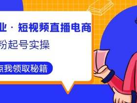 顽主说商业·短视频直播电商0粉起号实操,超800分钟超强实操干活,高效时间、快速落地拿成果