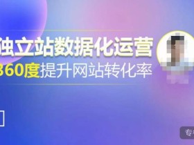 独立站数据化运营,360度提升网站转化率,亿级独立站大卖,带你用数据说话,提升转化率超过4%