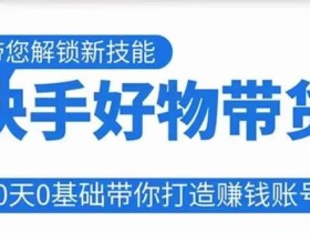 快手好物带货课程,10天0基础带你打造赚钱的快手账号,不需要粉丝,不直播,不投资,不囤货,不售后