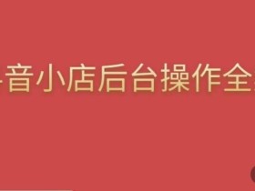 颖儿爱慕·抖店后台操作全案,对抖店各个模块有清楚的认知以及正确操作方法