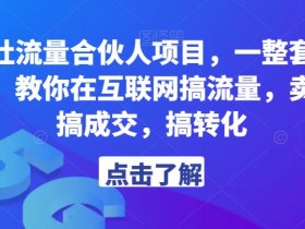 第九公社流量合伙人项目,一整套私域流量课程,教你在互联网搞流量,卖产品,搞成交,搞转化