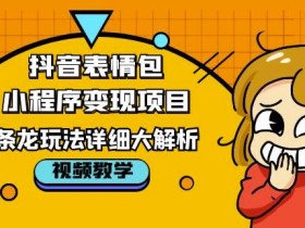 抖音表情包小程序变现项目,一条龙玩法详细大解析,视频版学习!