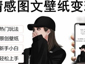 抖音情感图文壁纸变现,纯原创玩法,爆单最高日收益破万,精品稳定低保项目