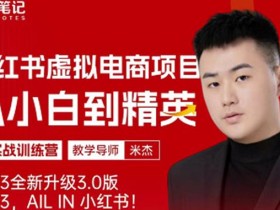 风口再至-米杰小红书虚拟电商项目3.0全网首发单号月收益过万可批量!