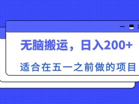 适合在五一之前做的项目,无脑搬运,日入200+【揭秘】
