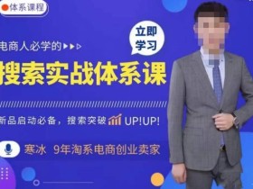寒冰·搜索体系实操课程,淘系新品快速启动免费搜索流量核心实操体系