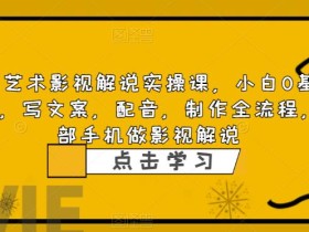 方哥艺术影视解说实操课,小白0基础学习,写文案,配音,制作全流程,一部手机做影视解说