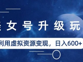 美女号升级玩法,利用虚拟资源变现,日入600+(教程+素材)【揭秘】