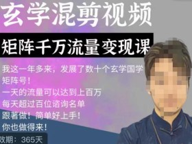 玄学国学神秘学矩阵流量变现课,带你操作如何透过强大的矩阵号流量变现