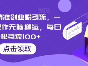 云逸·精准创业粉引流,一部手机操作无脑搬运,每日轻松引流100+