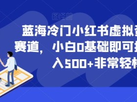 蓝海冷门小红书虚拟资料最新赛道,小白0基础即可操作,日入500+非常轻松【揭秘】