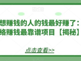 赚想赚钱的人的钱最好赚了:网络赚钱最靠谱项目【揭秘】