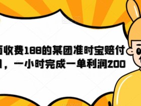 外面收费188的美团准时宝赔付项目,一小时完成一单利润200【仅揭秘】
