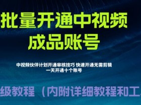 外面收费1980的暴力开通中视频计划教程,内附详细的快速通过中视频伙伴计划的办法