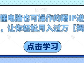不懂电脑也可操作的蹭IP进行带货,让你轻松月入过万【揭秘】