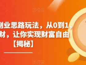 4个冷门副业思路玩法,从0到1,闷声发财,让你实现财富自由【揭秘】