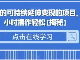 日入500+的可持续延伸变现的项目,每天2小时操作轻松【揭秘】