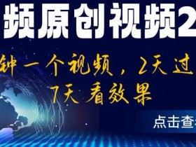 中视频原创视频2.0:3分钟一个视频,2天过计划,7天看效果【揭秘】