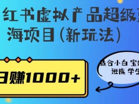 小红书虚拟产品超级蓝海项目(新玩法)适合小白宝妈上班族学生,日赚1000+【揭秘】